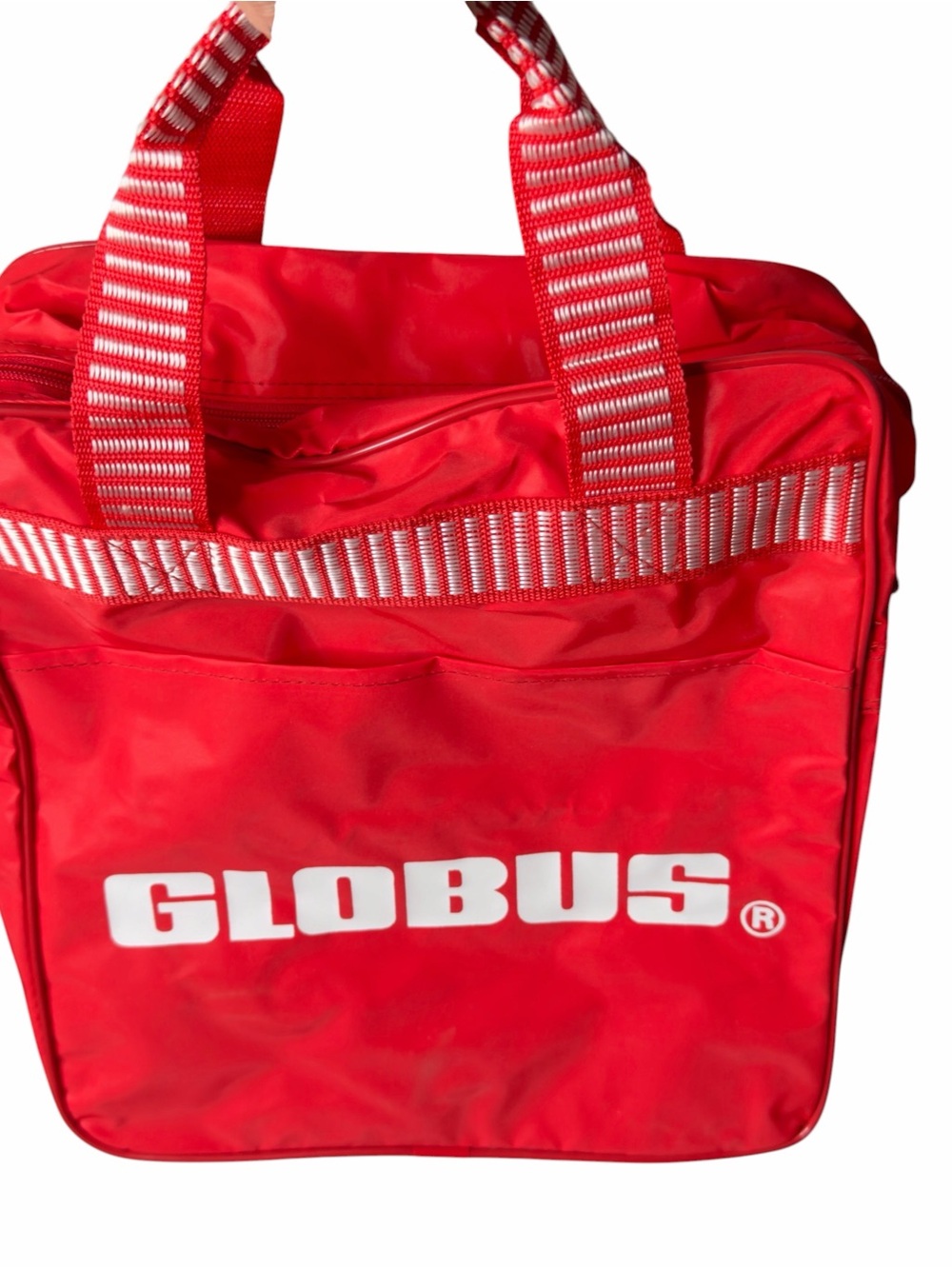 Vintage GLOBUS Red Logo Tote Bag w/ extra shoulder strap